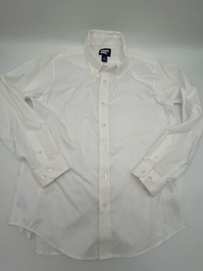 Lands' End Boy’s White Oxford Button-Front Dress Shirt Gore Tex size 14